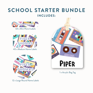 School Starter Bundle (Name Labels & Bag Tag)
