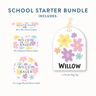 School Starter Bundle (Name Labels & Bag Tag)