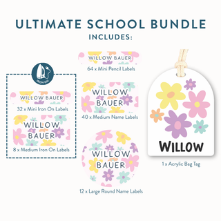 Ultimate School Bundle (Name Labels, Bag Tag & Iron On Labels)