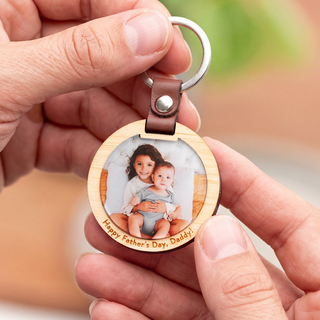 Round Luxe Photo Keytag