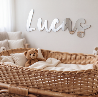 Silver Mirror Name Plaque - 5 Fonts, 3 Sizes