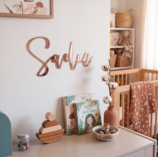 Rose Gold Mirror Name Plaque - 5 Fonts, 3 Sizes