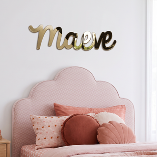 Gold Mirror Name Plaque - 5 Fonts, 3 Sizes