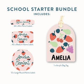 School Starter Bundle (Name Labels & Bag Tag)