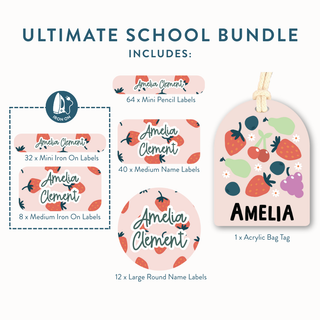 Ultimate School Bundle (Name Labels, Bag Tag & Iron On Labels)