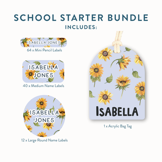 School Starter Bundle (Name Labels & Bag Tag)