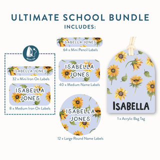 Ultimate School Bundle (Name Labels, Bag Tag & Iron On Labels)