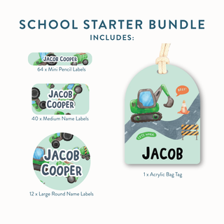 School Starter Bundle (Name Labels & Bag Tag)