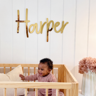 Gold Mirror Name Plaque - 5 Fonts, 3 Sizes
