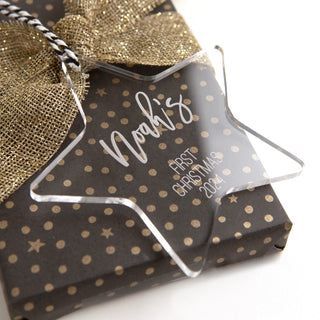 First Christmas' Star Ornament - Clear Acrylic - Arlo & Co