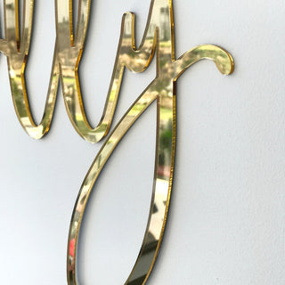 Gold Mirror Name Plaque - 5 Fonts, 3 Sizes - Arlo & Co
