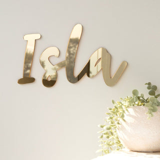 Gold Mirror Name Plaque - 5 Fonts, 3 Sizes - Arlo & Co