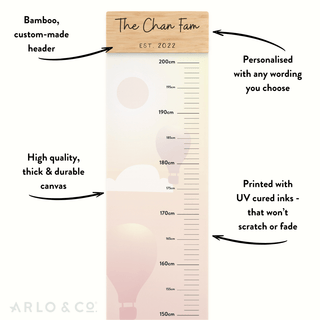 Height Chart - Balloons (neutral tones) - Arlo & Co