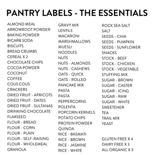 Pantry Labels - The Essentials - Arlo & Co