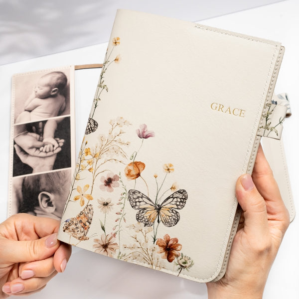 Personalised Leather Journal - Florals