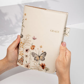 Personalised Leather Journal - Florals - Arlo & Co
