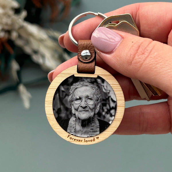Round Luxe Photo Keytag