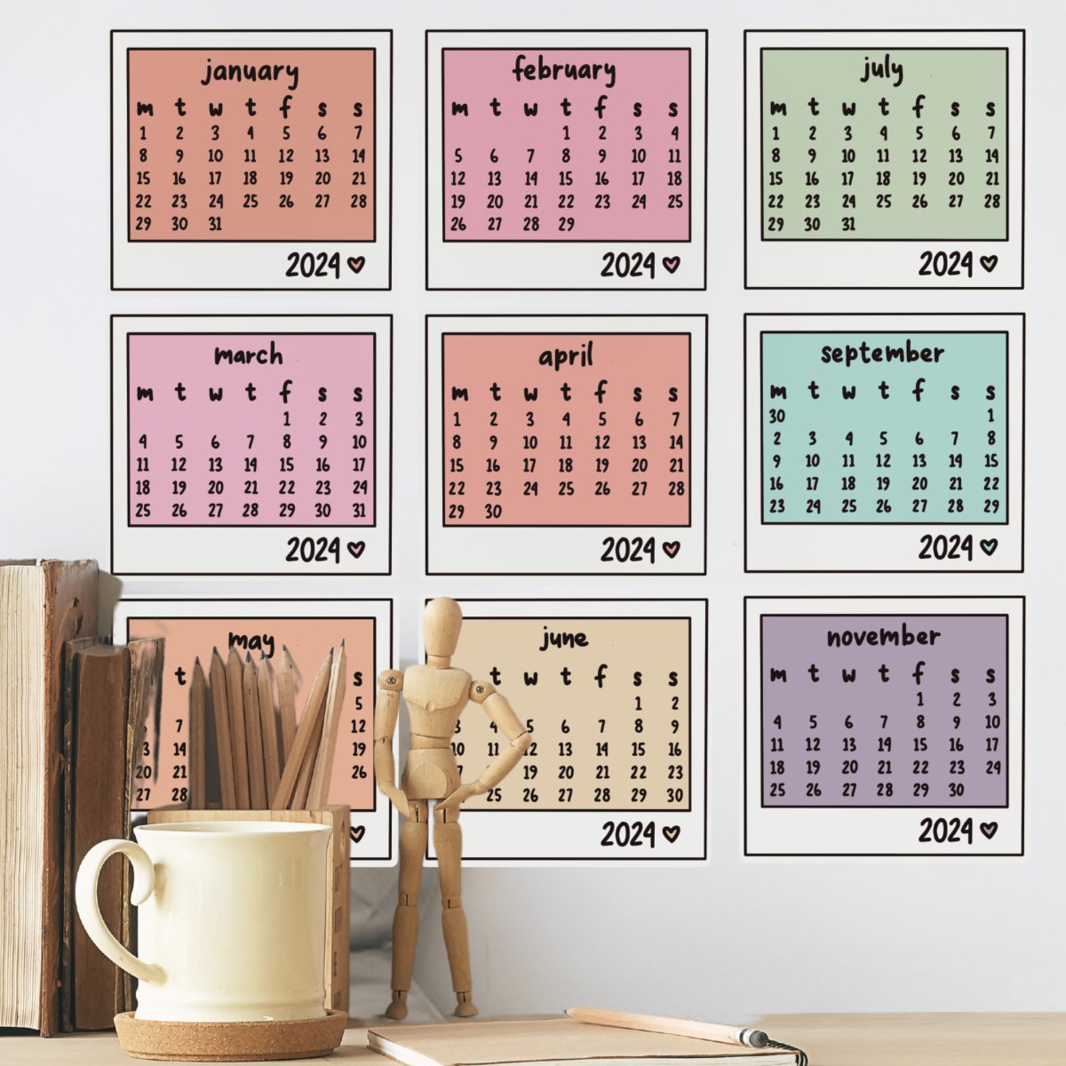 2024 Calendar Decal Set Arlo & Co