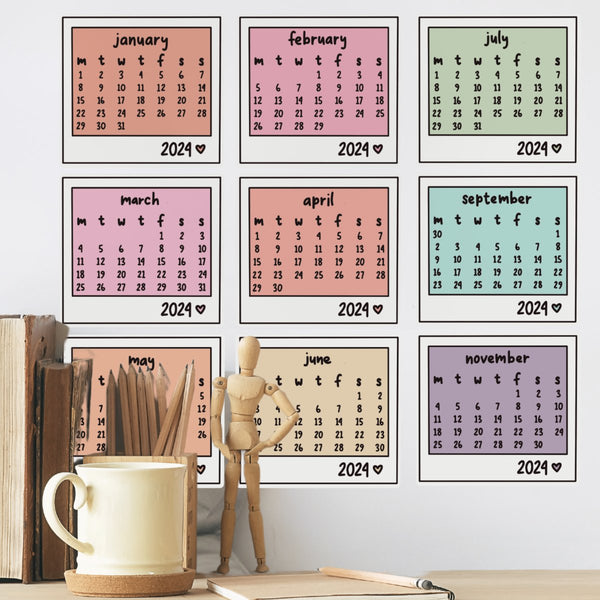2024 Calendar Decal Set