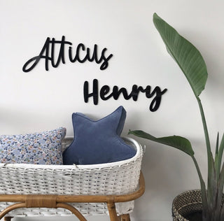 Black Name Plaque - 4 Fonts, 3 Sizes - Arlo and Co