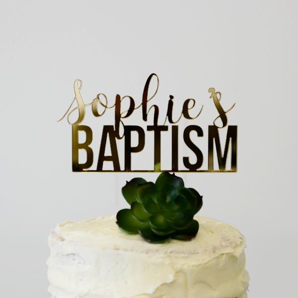 Custom Baptism Cake Topper - Arlo and Co