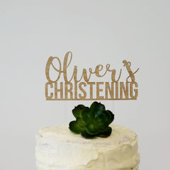 Custom Christening Cake Topper - Arlo and Co