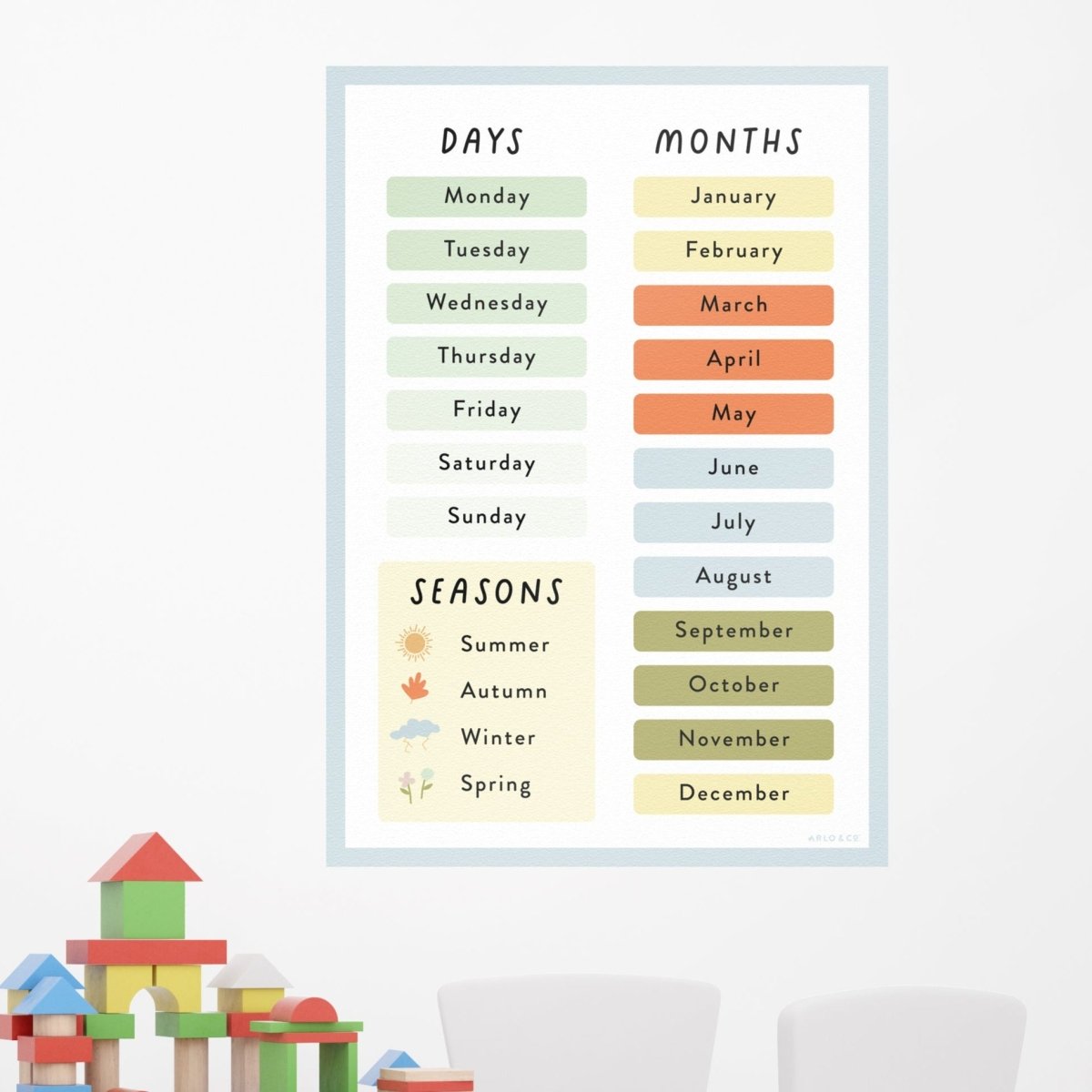 Days, Months & Seasons Wall Decal | Arlo & Co