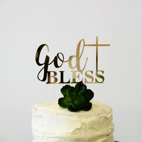 God Bless Personalised Cake Topper – Quick Creations