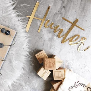 Gold Mirror Name Plaque - 4 Fonts, 3 Sizes - Arlo and Co