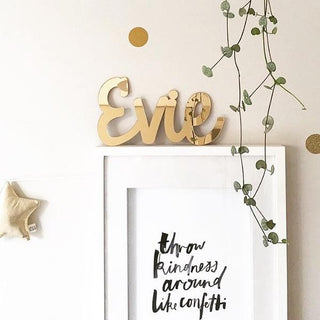 Gold Mirror Name Plaque - 4 Fonts, 3 Sizes - Arlo and Co