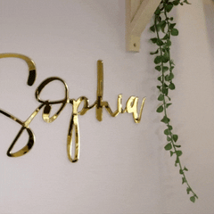 Gold Mirror Name Plaque - 5 Fonts, 3 Sizes - Arlo & Co