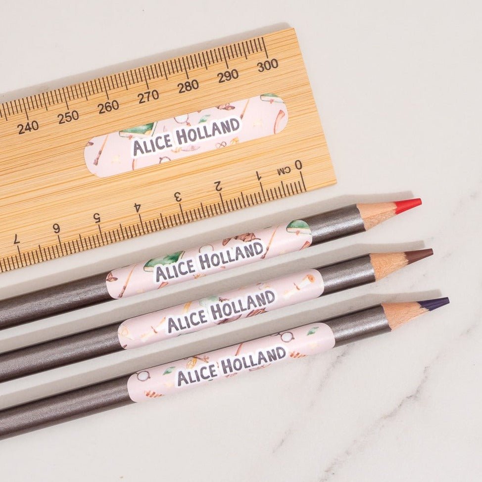 Personalised Name Labels for Pencils - Mini PATTERN Stickers | Arlo & Co