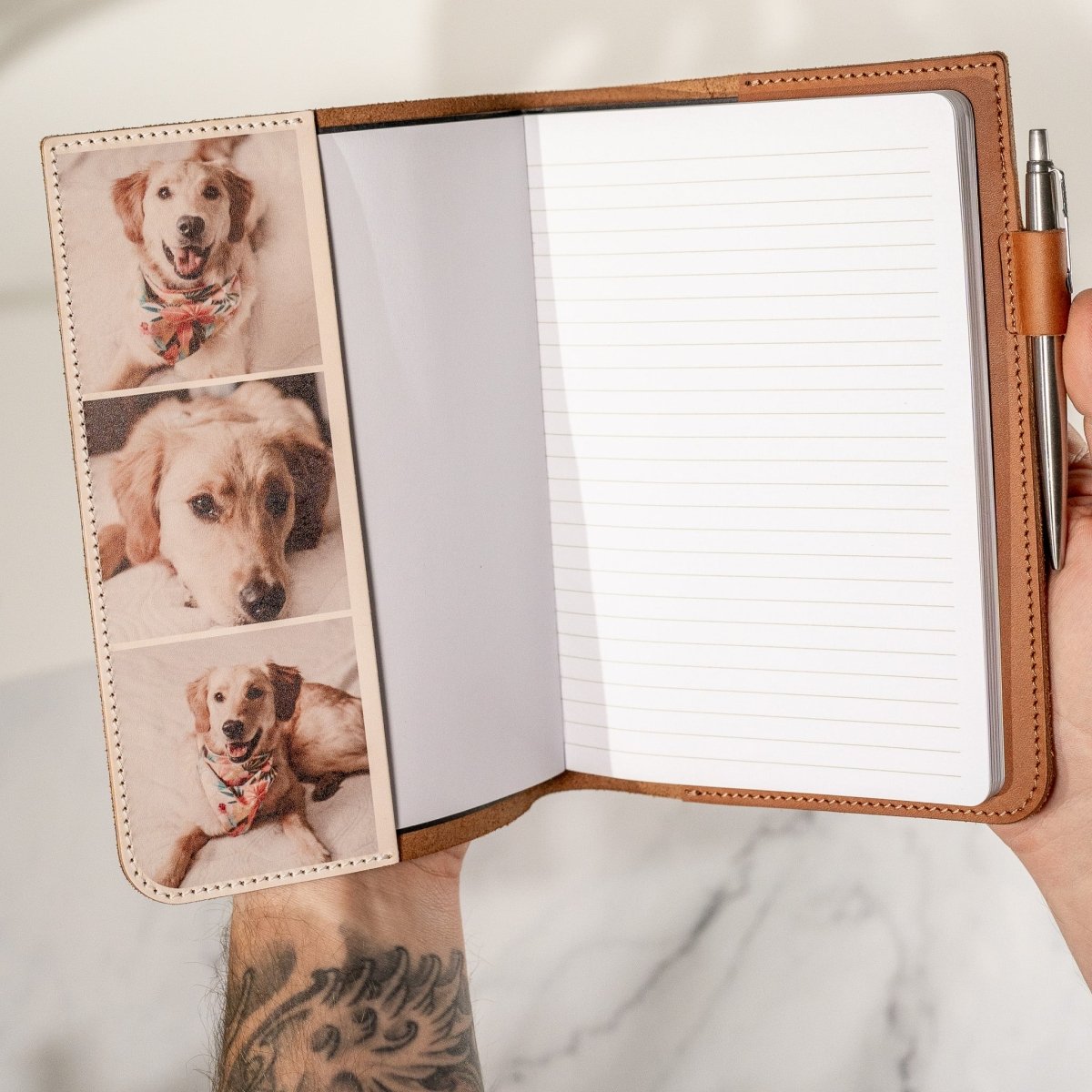 Personalised Leather Journal - with photos - Arlo & Co