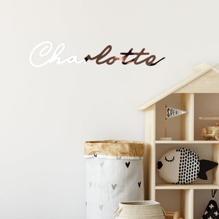 Rose Gold Mirror Name Plaque - 5 Fonts, 3 Sizes - Arlo & Co