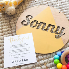 Round Customised Name Plaque - Arlo and Co