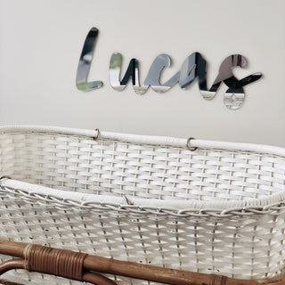 Silver Mirror Name Plaque - 4 Fonts, 3 Sizes - Arlo and Co