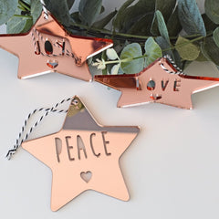 Star Ornament Set - (Joy, Peace, Love) - Arlo and Co